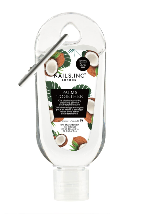 Nails.INC Palms Together Hand Cleansing Gel Coconut Scent with Hook 60ml