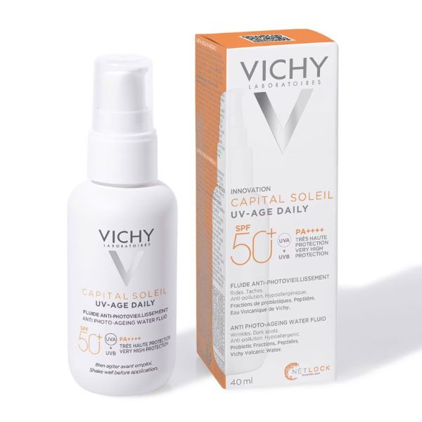 Vichy Capital Soleil UV Age Daily SPF 50+ Invisible Sun Cream with Niacinamide 40ml