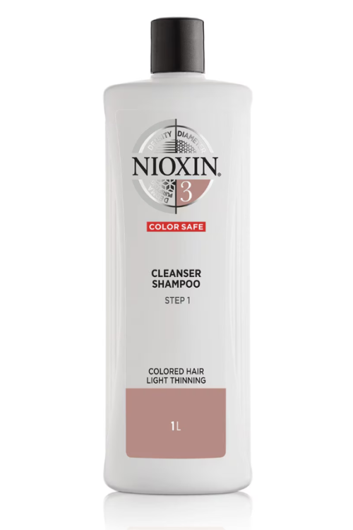 NIOXIN 3-Part System 3 Cleanser Shampoo for Coloured Hair with Light Thinning 1000ml