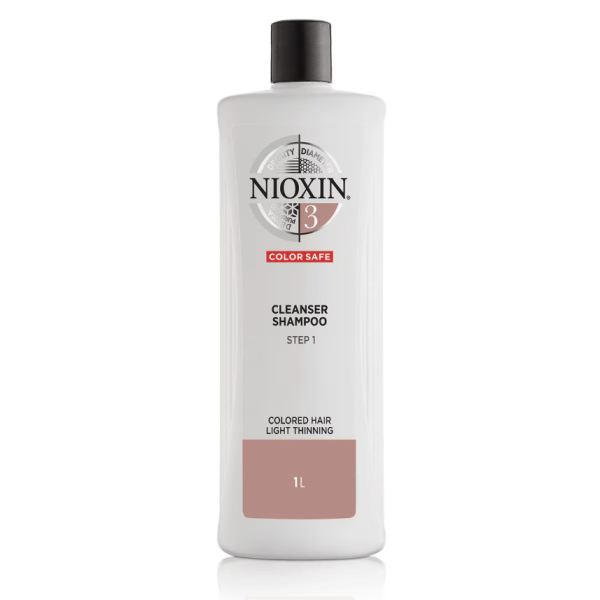 NIOXIN 3-Part System 3 Cleanser Shampoo for Coloured Hair with Light Thinning 1000ml