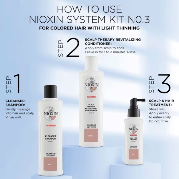 NIOXIN 3-Part System 3 Cleanser Shampoo for Coloured Hair with Light Thinning 1000ml - Image 4