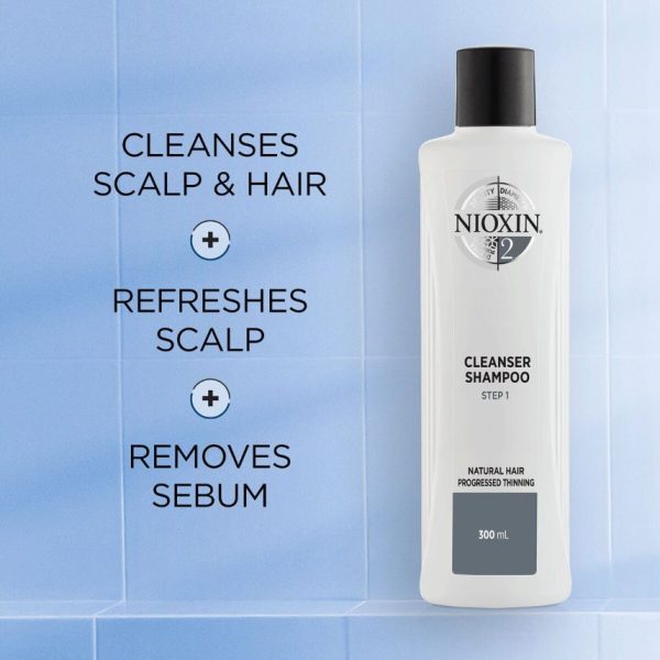 NIOXIN 3-Part System 2 Cleanser Shampoo for Natural Hair with Progressed Thinning 1000ml - Image 2