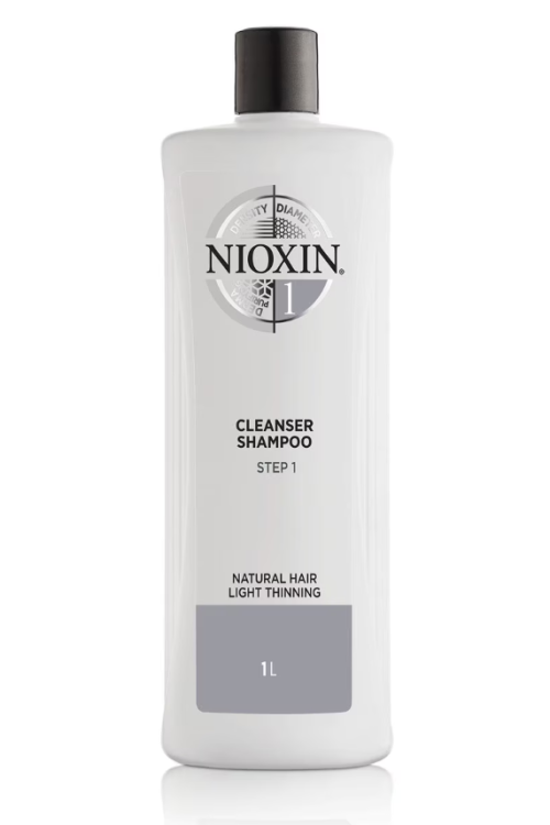 NIOXIN 3-Part System 1 Cleanser Shampoo for Natural Hair with Light Thinning 1000ml