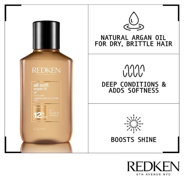 Redken All Soft Argan-6 Oil 111ml - Image 4