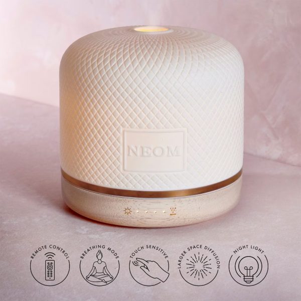 NEOM Wellbeing Pod Luxe Oil Diffuser White - Multi Use Adaptors - UK Plug - Image 2