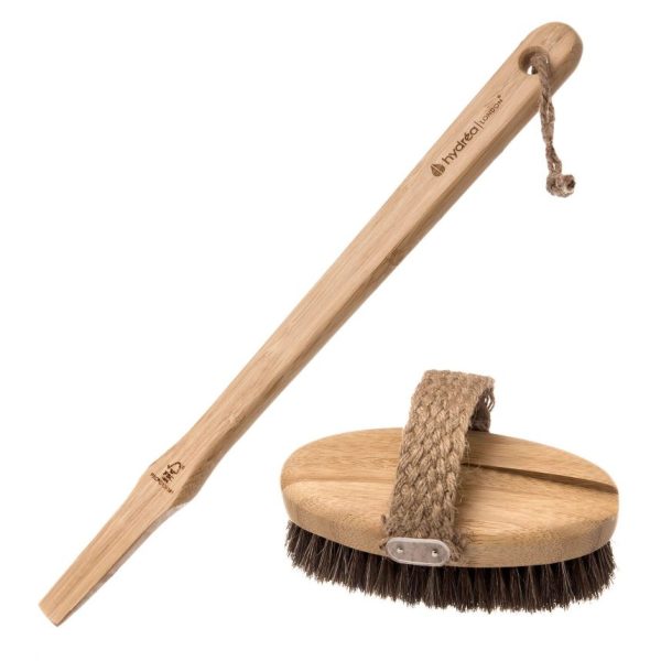 Hydréa London Bamboo Bath Brush With Mane and Cactus Bristle - Image 3