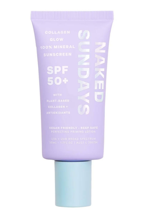 NAKED SUNDAYS SPF50+ Collagen Glow 100% Mineral Priming Perfecting Lotion 50ml