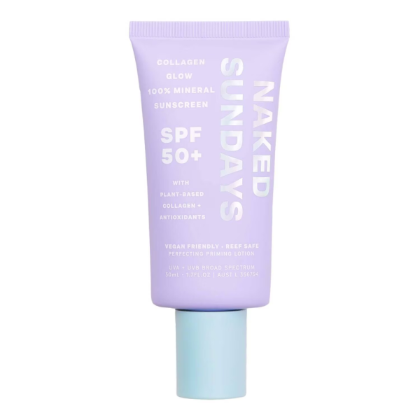 NAKED SUNDAYS SPF50+ Collagen Glow 100% Mineral Priming Perfecting Lotion 50ml