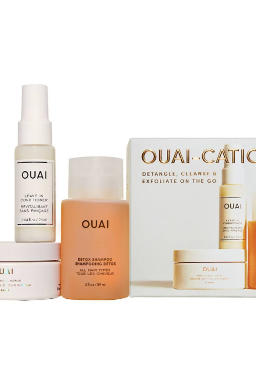 OUAI -Cation  Detangle Cleanse and Exfoliate Travel Kit