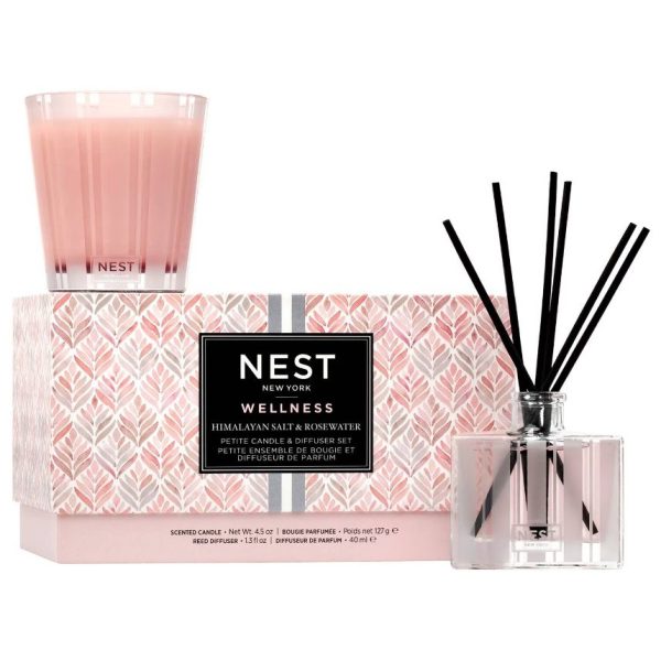 NEST New York Himalayan Salt & Rosewater Petite Candle & Petite Reed Diffuser Set - Image 2