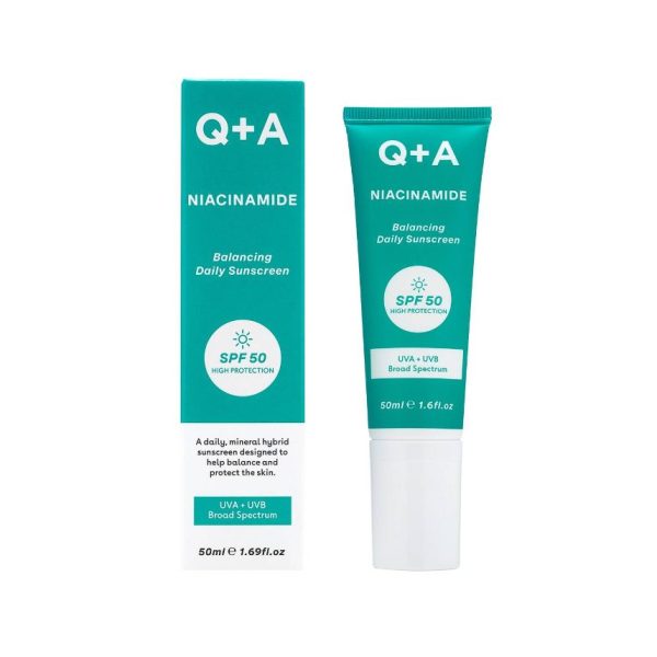 Q+A Niacinamide SPF50 Balancing Facial Sunscreen 50ml - Image 2