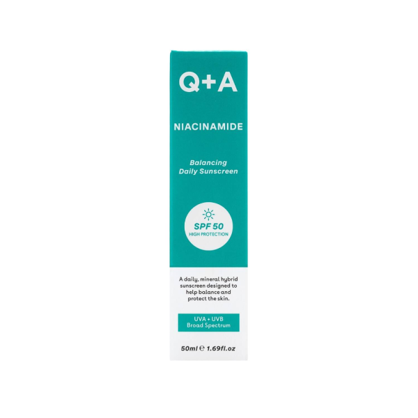 Q+A Niacinamide SPF50 Balancing Facial Sunscreen 50ml - Image 4