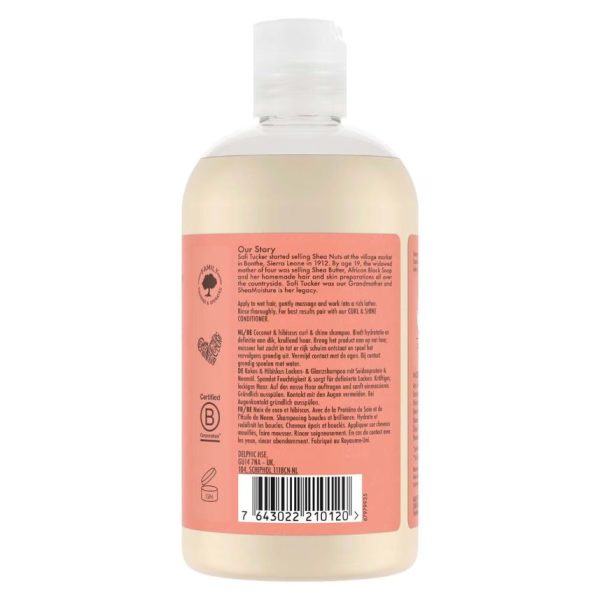 Shea Moisture Coconut & Hibiscus Curl & Shine Shampoo 384ml - Image 2