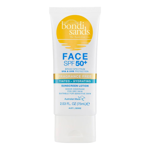 BONDI SANDS SPF 50+ Fragrance Free Hydrating Tinted Face Lotion 75ml