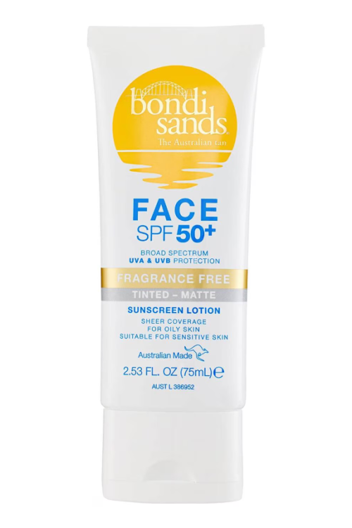 BONDI SANDS  Spf 50+ Fragrance Free Matte Tinted Face Lotion 75ml