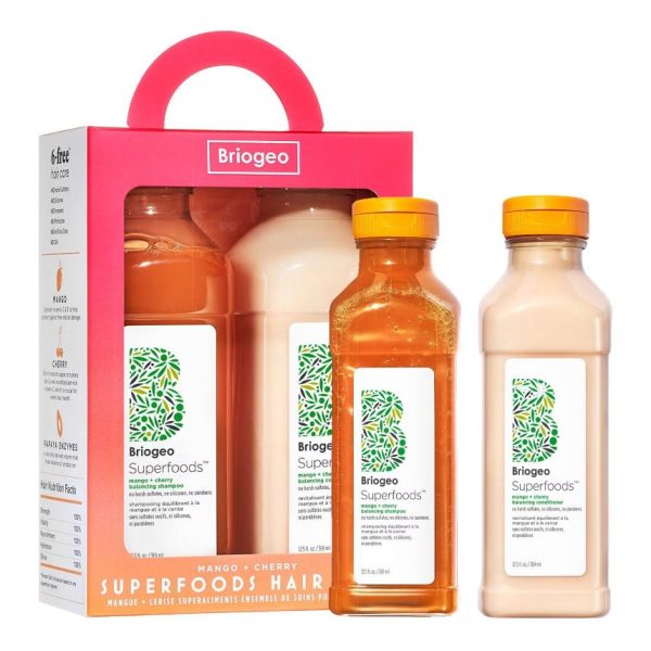 Briogeo Superfoods™ Mango + Cherry Balancing Shampoo + Conditioner Duo for Oil Control