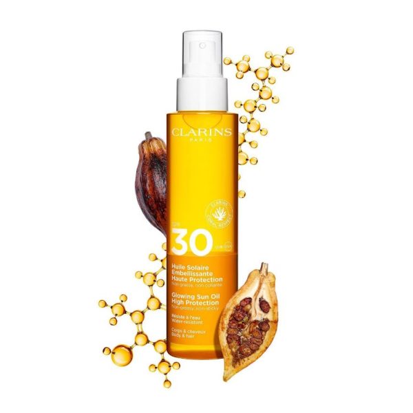 CLARINS Glowing Sun Oil High Protection SPF30 150ml - Image 3