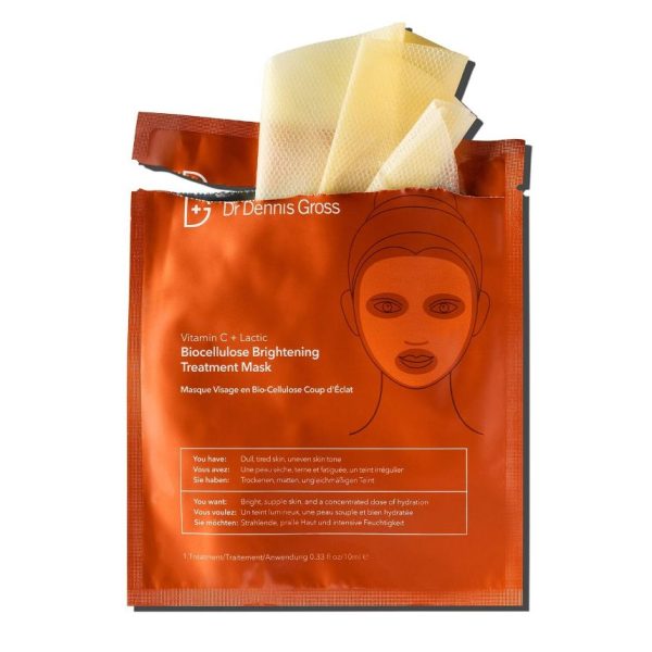 DR DENNIS GROSS Vitamin C + Lactic Biocellulose Brightening Treatment Mask 10ml - Image 2