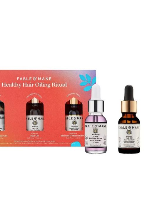 FABLE & MANE Healthy Hair Oiling Ritual – Calms scalps, Strengthens Roots, Smoothes Frizz 3 x 14.4ml