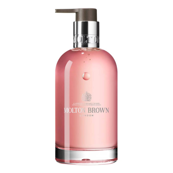 MOLTON BROWN Delicious Rhubarb & Rose Fine Liquid Hand Wash Glass Bottle 200ml