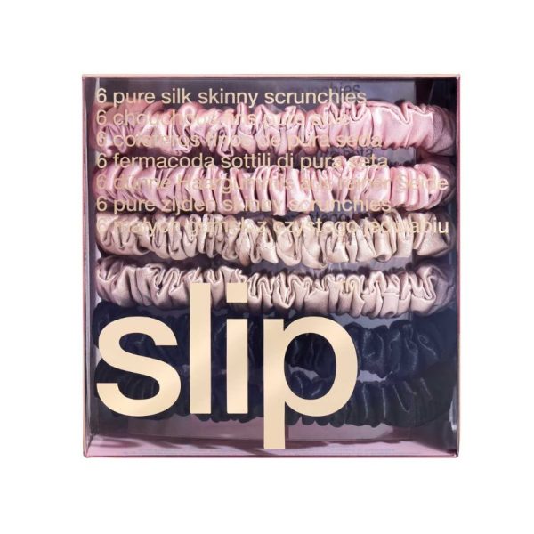 Slip® Silk Scrunchie Skinnies Pink, Caramel & Black 6 Pack - Image 2