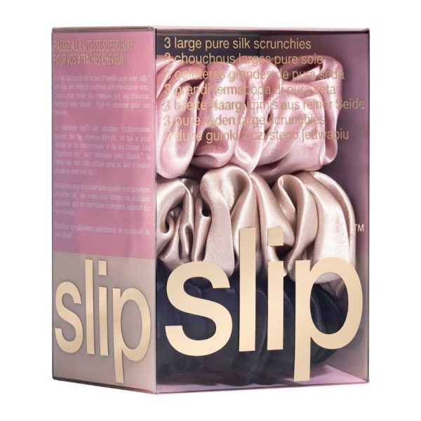 Slip® Silk Scrunchie Large Pink, Caramel & Black 3 Pack - Image 3