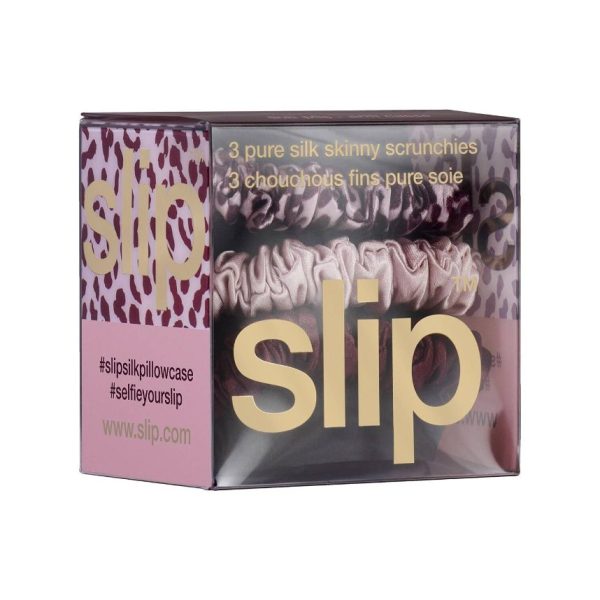 SLIP Pure Silk Skinny Scrunchies SCRUNCHIES BLACK, CARAMEL, LEOPARD - Image 3