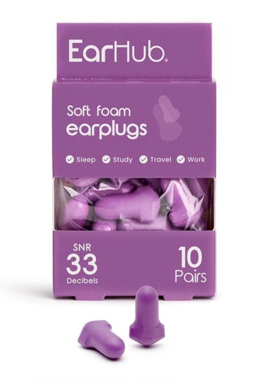 So Divine EarHub Sleepwell Soft Foam Earplugs Purple 10 Pairs