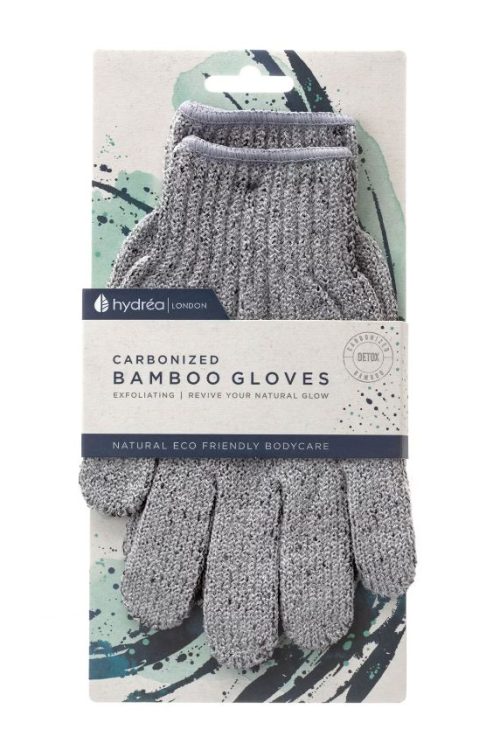 Hydréa London Bamboo Carbonised Exfoliating Shower Gloves