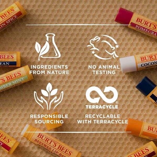 Burt's Bees® 100% Natural Moisturising Lip Balm Freshly Picked 4 Pack - Image 4