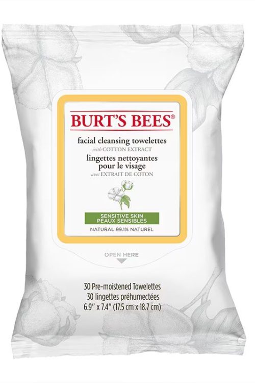 Burt’s Bees® Sensitive Facial Cleansing Towelettes with Cotton Extract 30 Pack