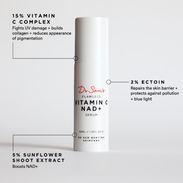 DR SAM'S Flawless Vitamin C NAD+ Serum 30ml - Image 4