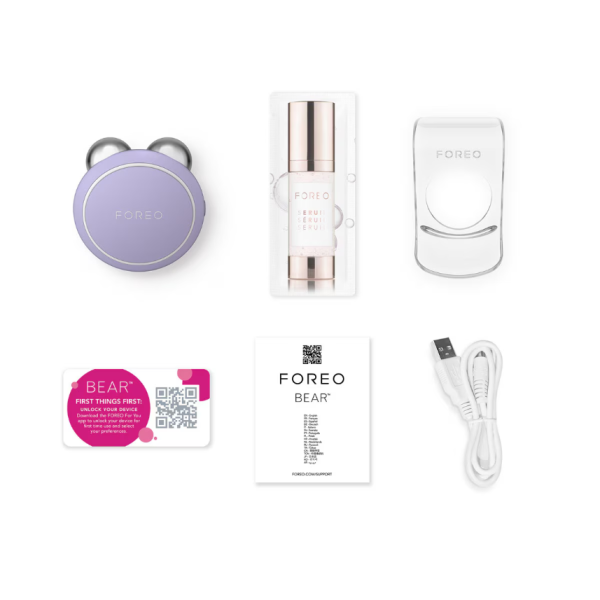 FOREO Bear Mini Microcurrent Facial Toning Device Lavender - USB Plug - Image 5