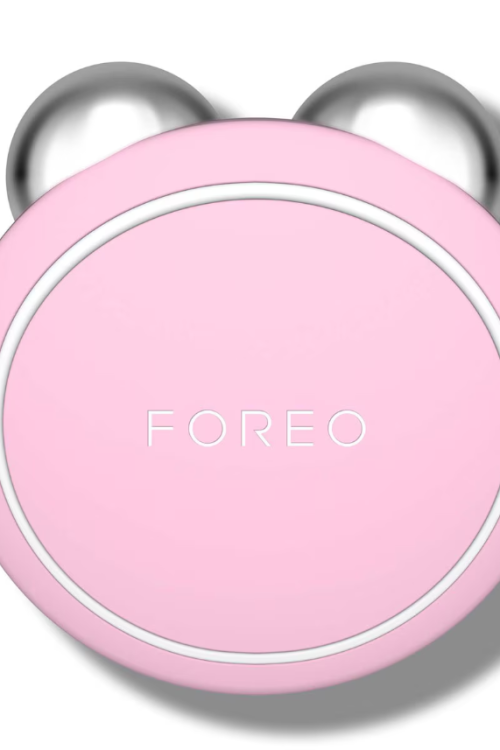 FOREO BEAR Facial Toning Device with 3 Microcurrent Intensities – Pearl Pink – USB Plug