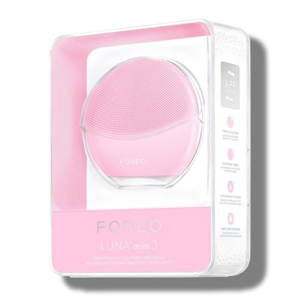 FOREO LUNA Mini 3 Dual-Sided Face Brush For All Skin Types - Pearl Pink - USB Plug - Image 3