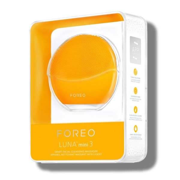 FOREO LUNA Mini 3 Dual-Sided Face Brush For All Skin Types - Sunflower Yellow - USB Plug - Image 3