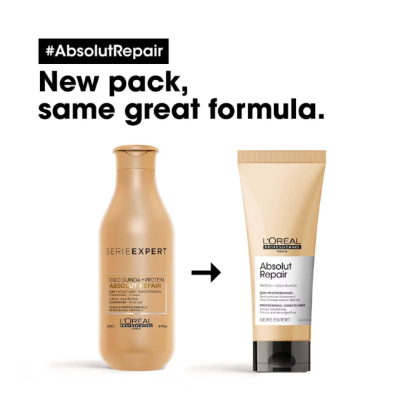 L'Oréal Professionnel Serie Expert Absolut Repair Gold Conditioner With Protein and Gold Quinoa 200ml - Image 2