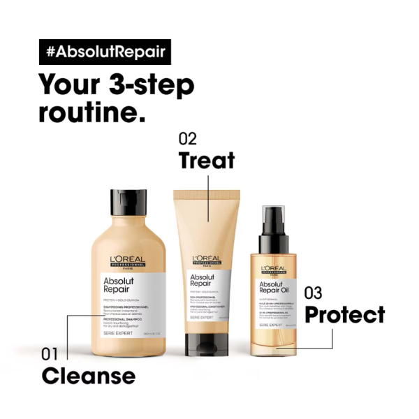 L'Oréal Professionnel Serie Expert Absolut Repair Gold Conditioner With Protein and Gold Quinoa 200ml - Image 5